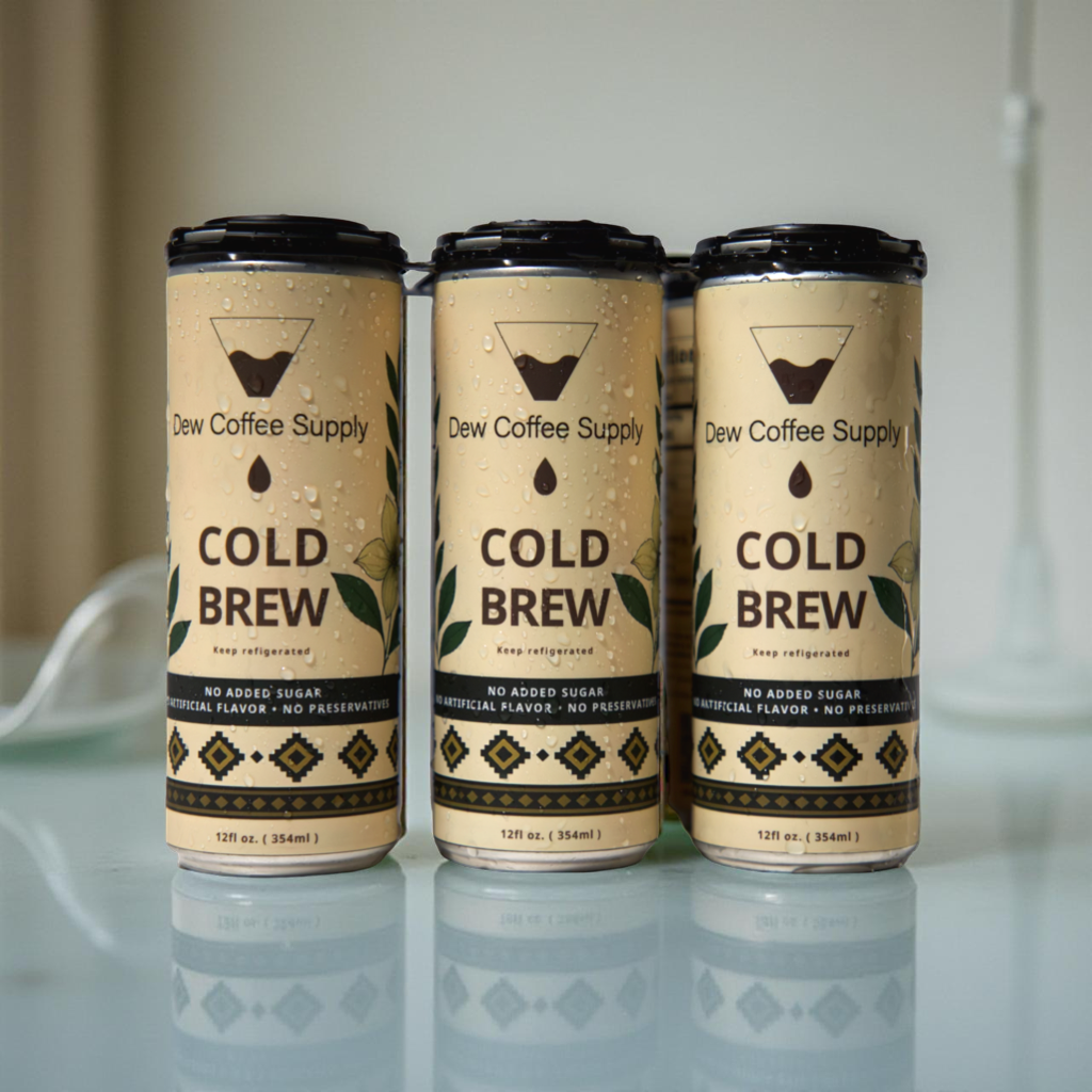 Cold Brew Coffee Can. Smooth medium-dark roast. 6-pack / 12-pack bundles