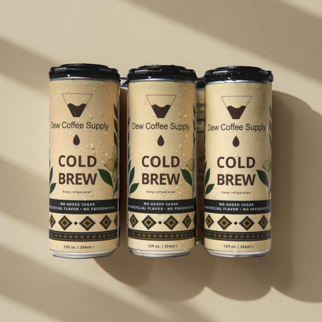 Cold Brew Coffee Can. Smooth medium-dark roast. 6-pack / 12-pack bundles