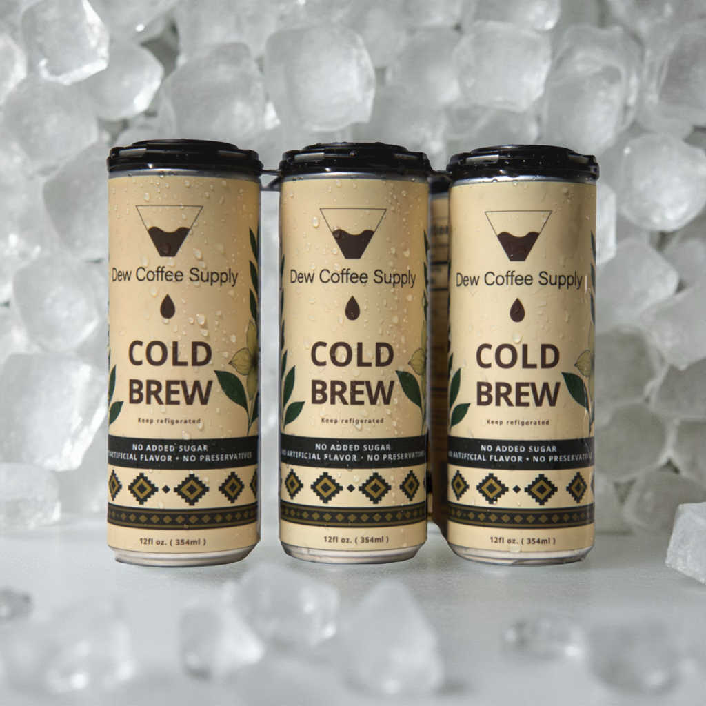Cold Brew Coffee Can. Smooth medium-dark roast. 6-pack / 12-pack bundles