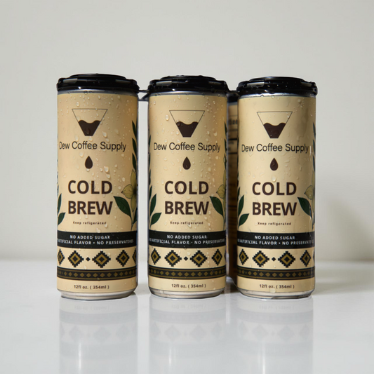 Cold Brew Coffee Can. Smooth medium-dark roast. 6-pack / 12-pack bundles
